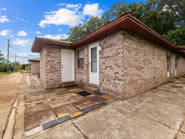 a view of a house with a door