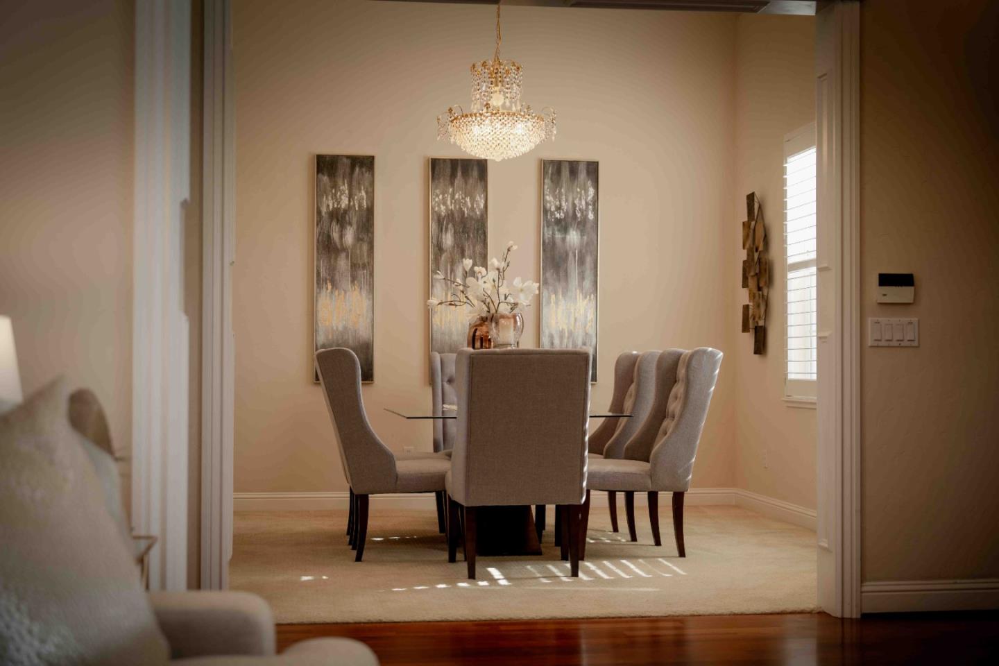 4800 Shady Meadows Place San Jose, CA 95138 - Photo 16 of 89 a view of a dining room with furniture and wooden floor