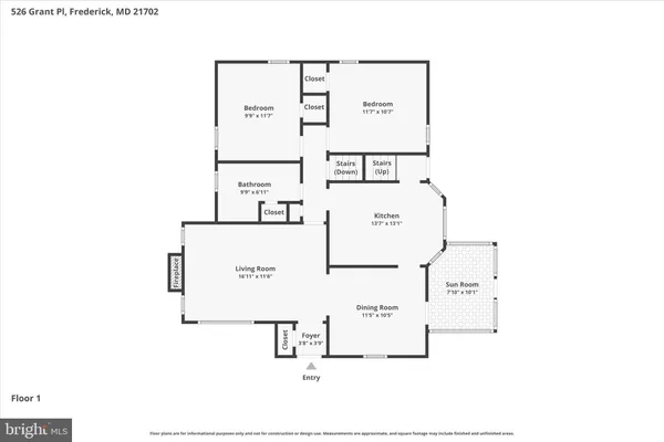 $400,000 | 526 Grant Place, Frederick, MD 21702