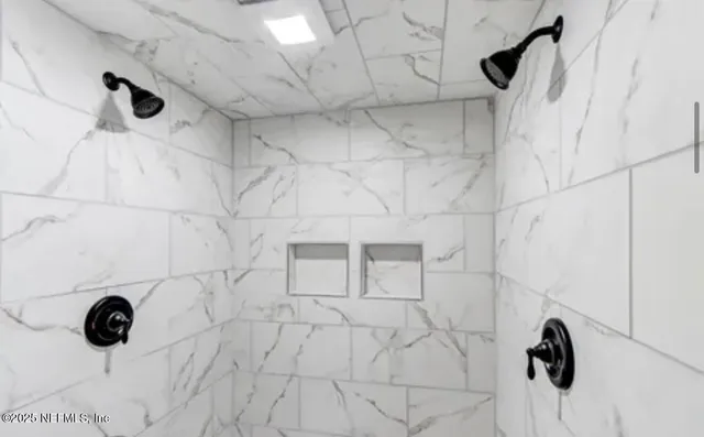 a bathroom with a shower