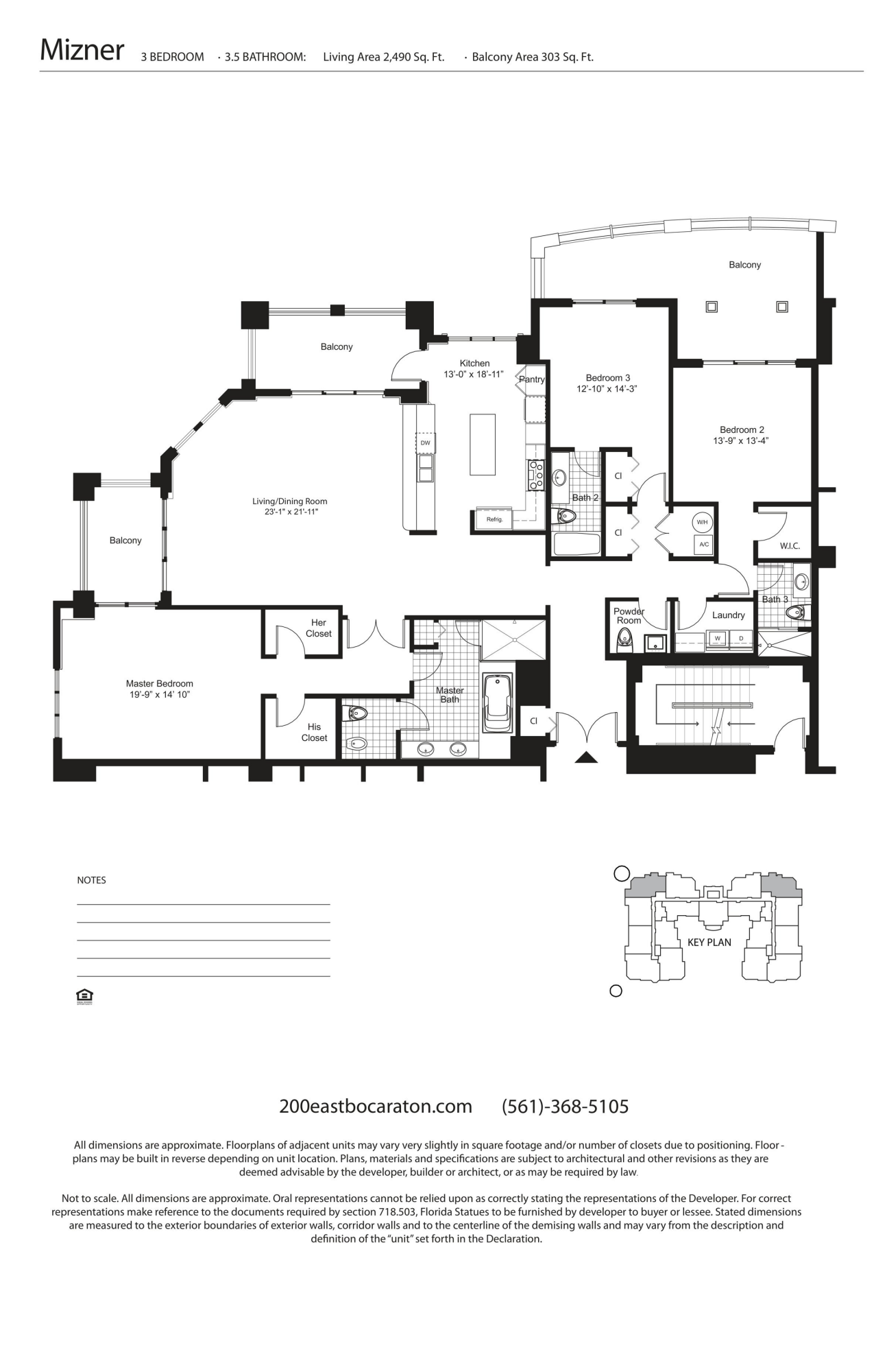 200 East Palmetto Park Road, Unit 505 Boca Raton, FL 33432 - Photo 71 of 71 200 East #505 Floor Plan