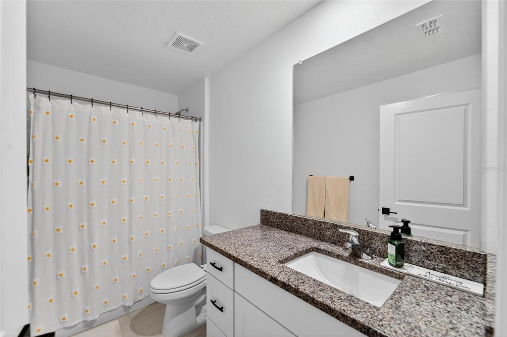 13073 Garnet Raspberry Avenue Wimauma, FL 33598 - Photo 12 of 50 a bathroom with a granite countertop sink toilet and shower