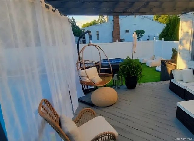 a view of city and patio