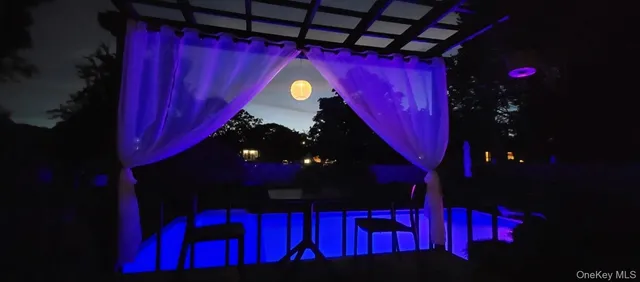 a view of swimming pool from a room