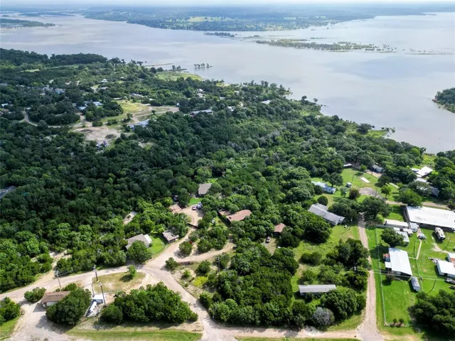 a view of a lake with a city