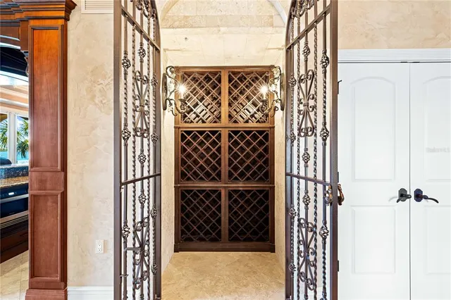 a view of a chairs and table in patio
