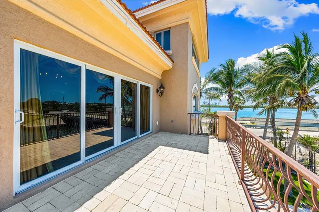 a view of a swimming pool with a garden