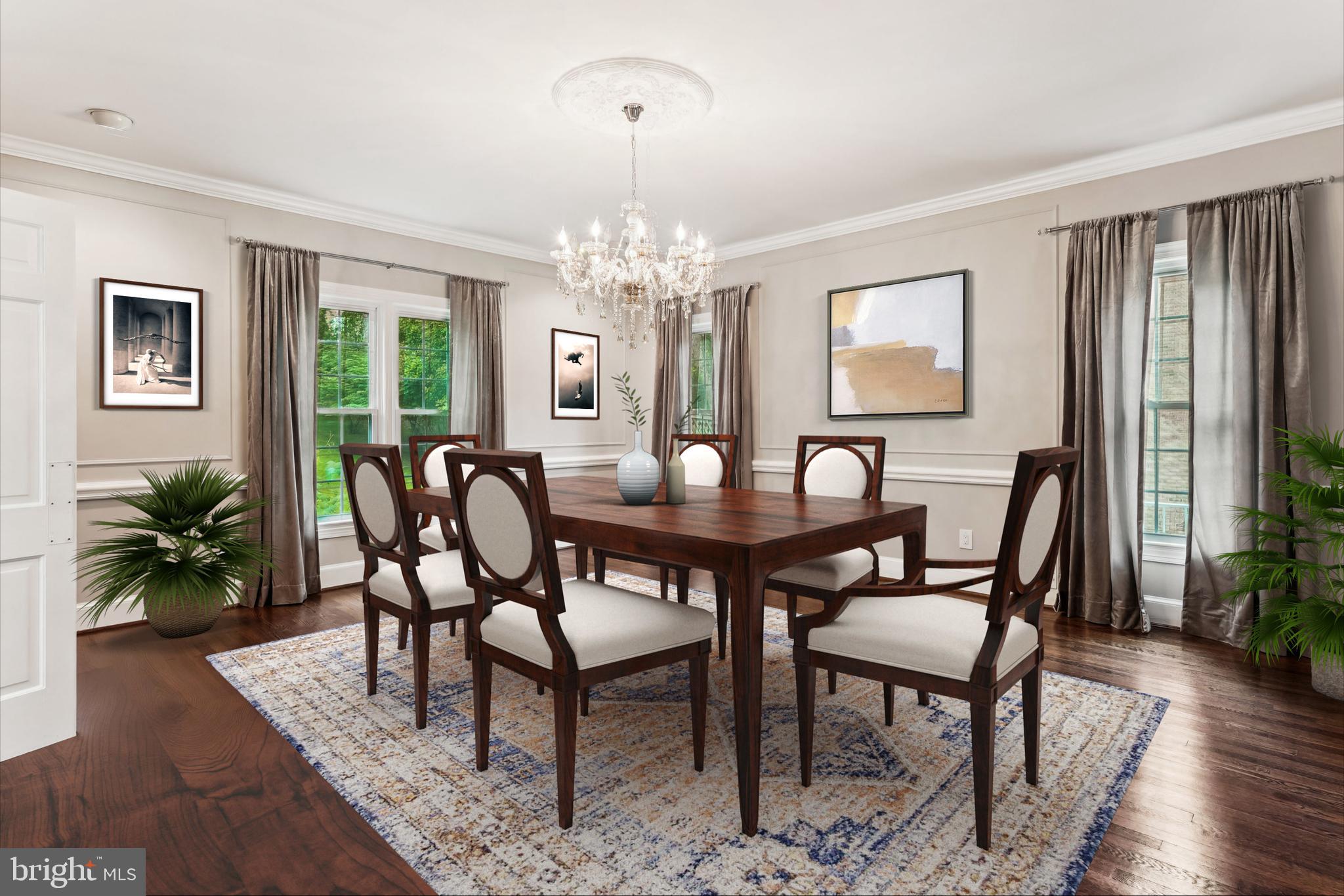 9801 Hall Road Potomac, MD 20854 - Photo 11 of 79 a view of a dining room with furniture window and wooden floor