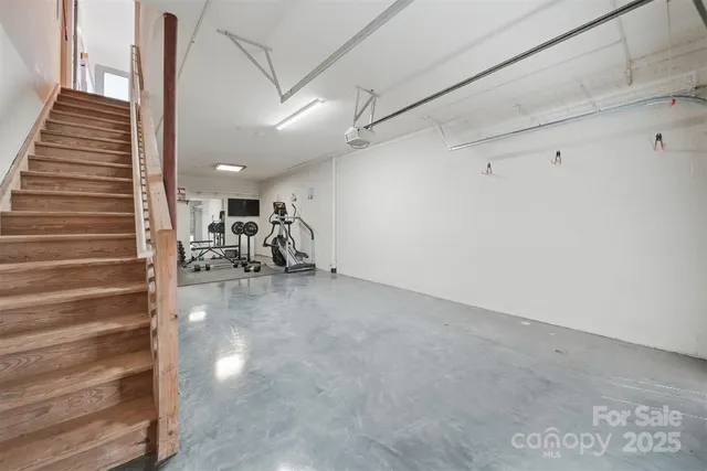 a view of dining room with stairs