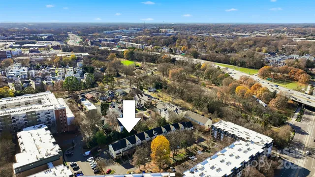 an aerial view of multiple house