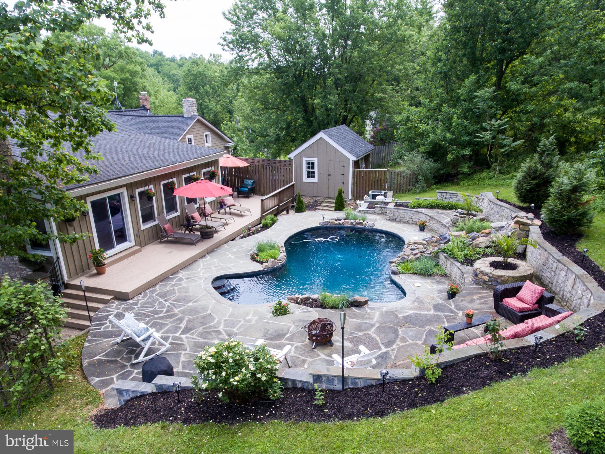 36847 Stony Point Road Purcellville, VA 20132 - Photo 2 of 57 Aerial view of the pool and rear of house