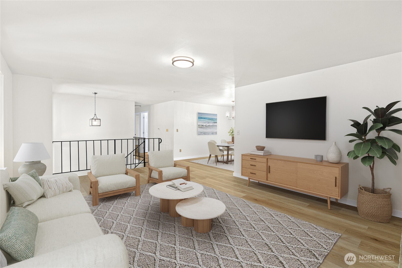 12718 Southeast 184th Place Renton, WA 98058 - Photo 6 of 34 a living room with furniture and a flat screen tv