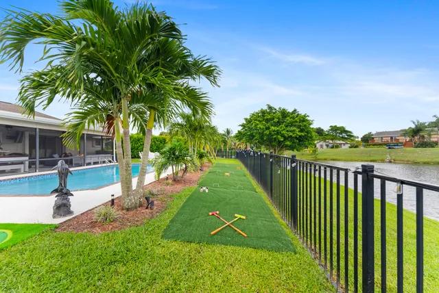 a view of a garden from a patio