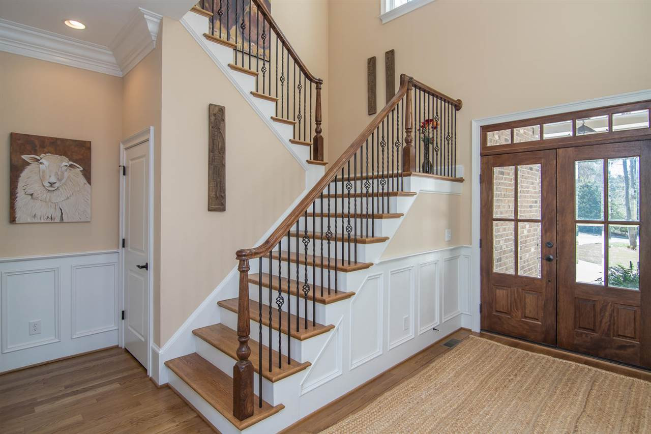 3310 Westover Road Durham, NC 27707 - Photo 4 of 30 a view of entryway with stairs and wooden floor