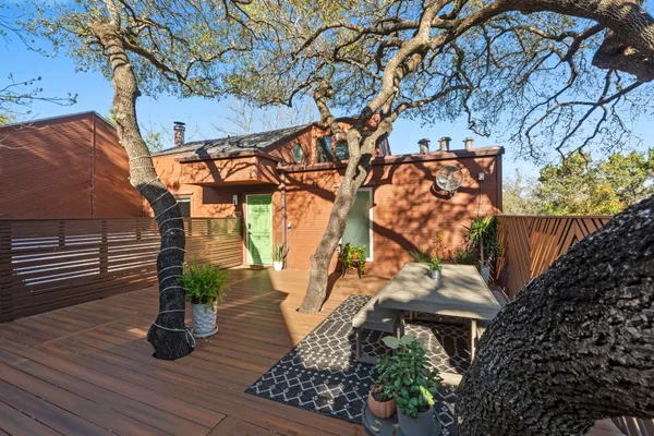 a view of outdoor space and deck