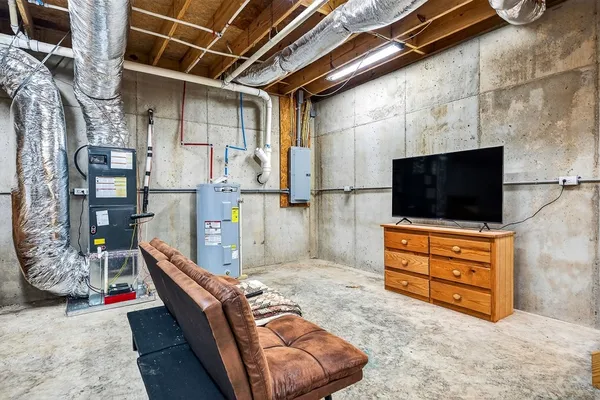 a house with trees in front of it