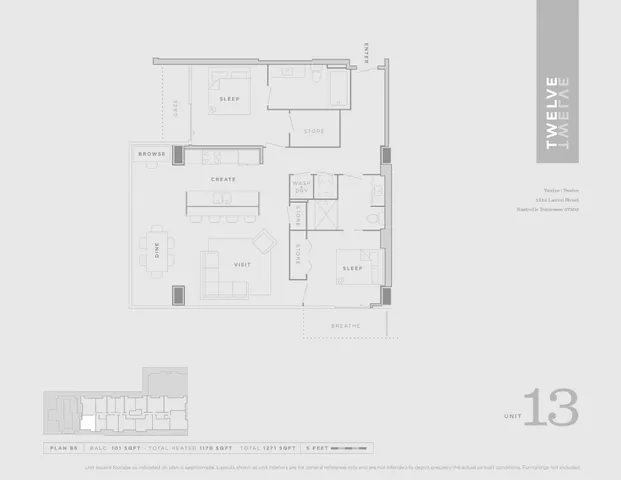 $895,000 | 1212 Laurel Street, Unit 1713, Nashville, TN 37203