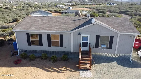 an aerial view of a house