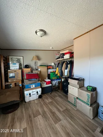a children room with furniture and toys
