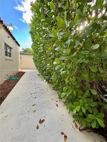 a view of a backyard of a house