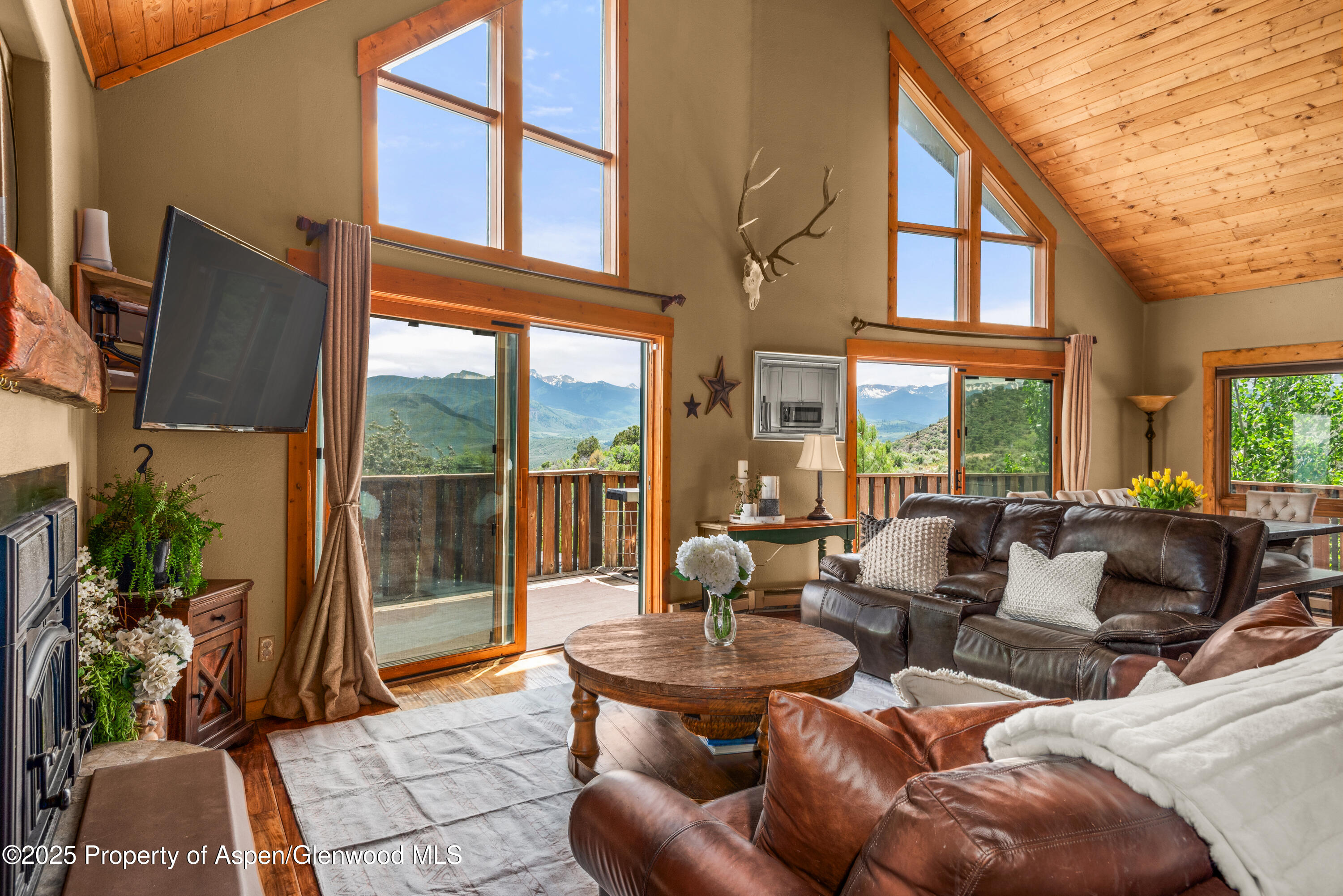 614 Light Hill Road Snowmass, CO 81654 - Photo 2 of 22 a outdoor living space with furniture and a flat screen tv