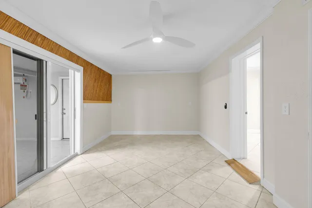 an empty room with a natural light