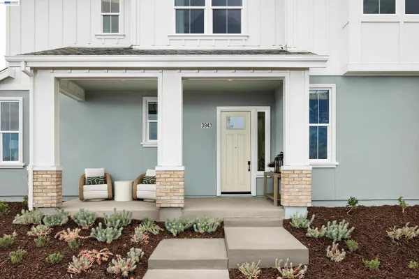 a front view of a house with entryway