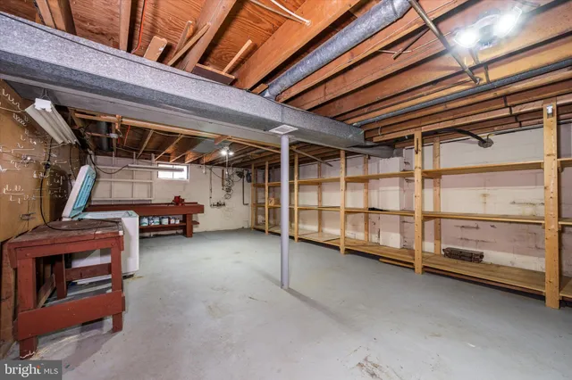 a view of room with racks