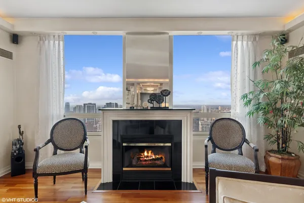 a living room with furniture