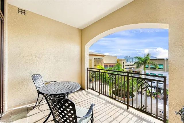 a view of balcony and wooden floor