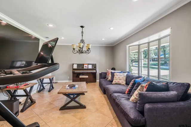 a living room with furniture