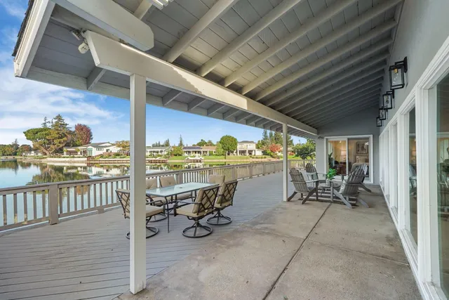a view of a porch with furniture