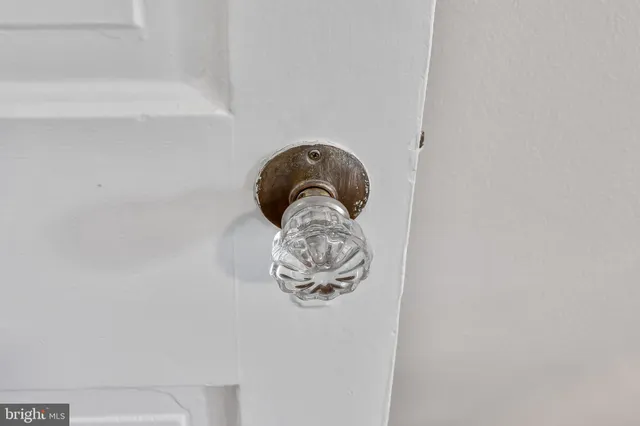 a close up of a door