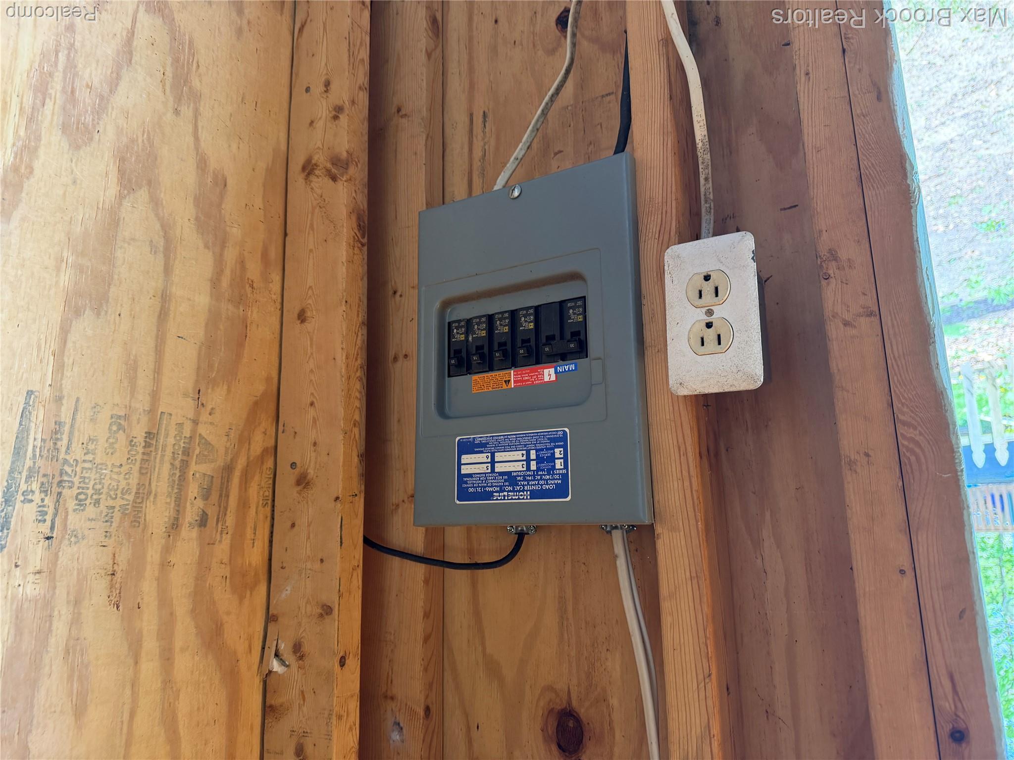 9024 Mandon Road White Lake, MI 48386 - Photo 34 of 39 Detailed view of electric panel and wooden walls