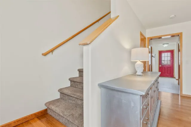 a room with a table and chairs