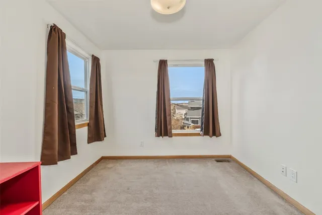 an empty room with closet