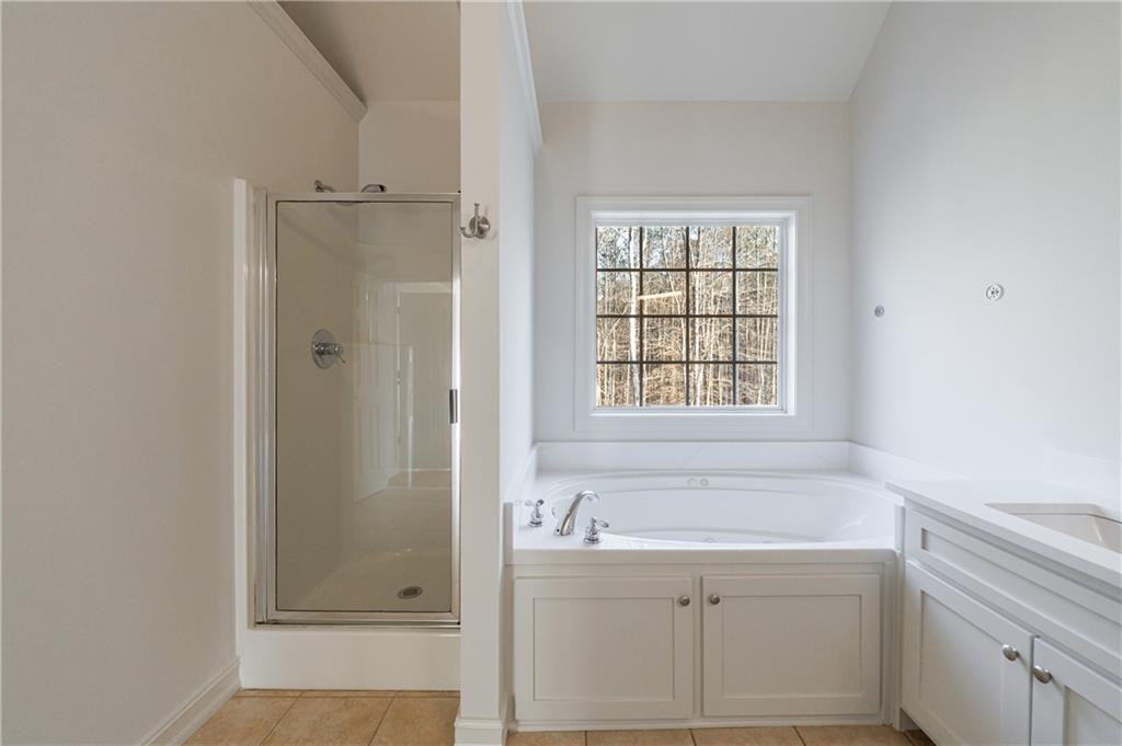 4049 Ashford Way Gainesville, GA 30507 - Photo 50 of 74 a bathroom with a bathtub and a shower