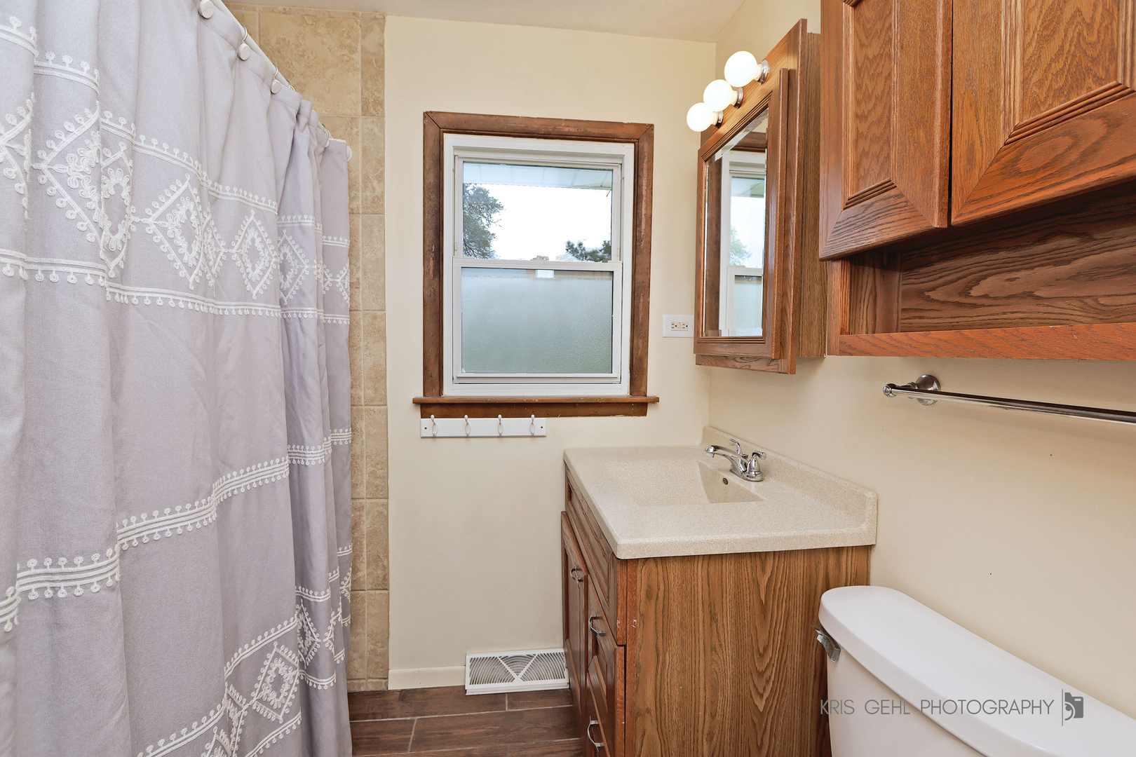 24260 Town Line Road Lake Villa, IL 60046 - Photo 13 of 20 a bathroom with a sink a toilet and shower curtain