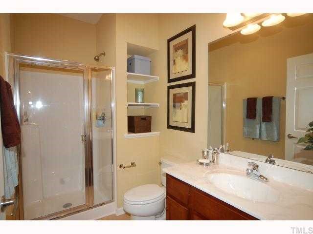 537 Weather Ridge Lane Cary, NC 27513 - Photo 8 of 12 Nice Sized 2nd Bath w/ Walk-In Shower & Built-In Shelves!