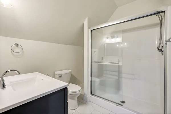 a view of a lake with a city