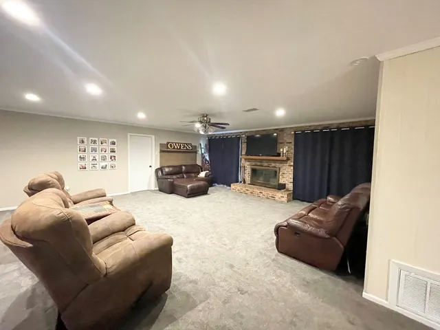 a living room with furniture