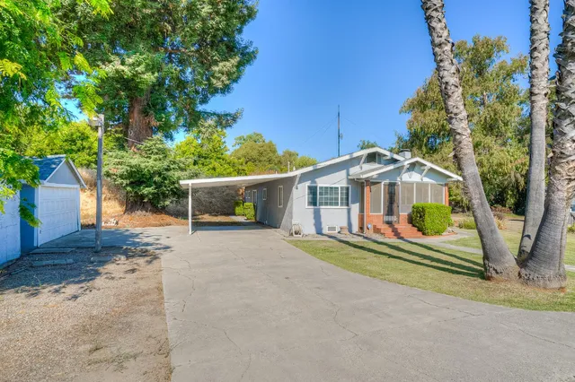 a view of a backyard