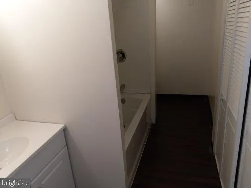 a close view of a bathroom