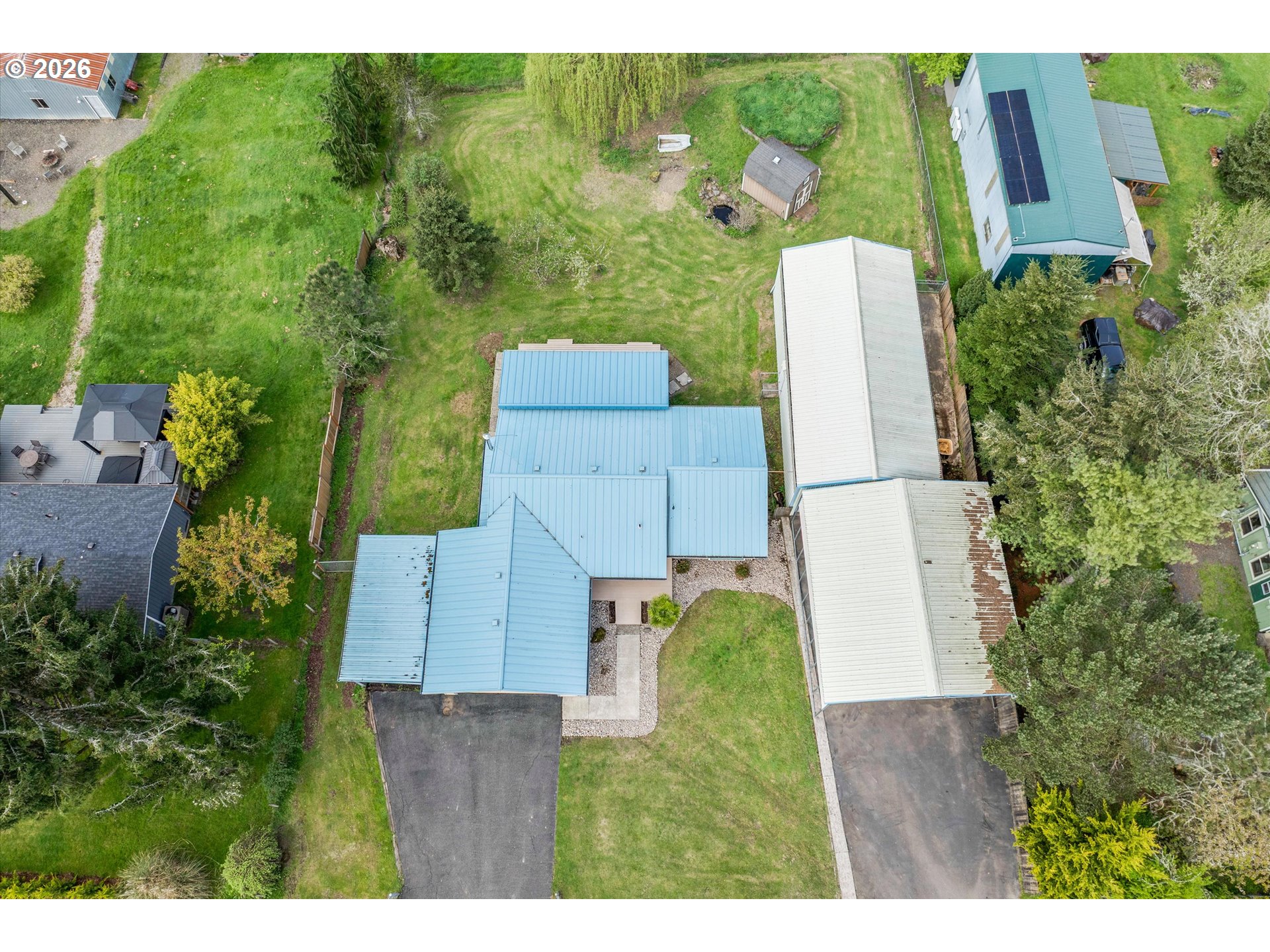 17139 South Bradley Road Oregon City, OR 97045 - Photo 43 of 47 an aerial view of residential house with outdoor space and swimming pool