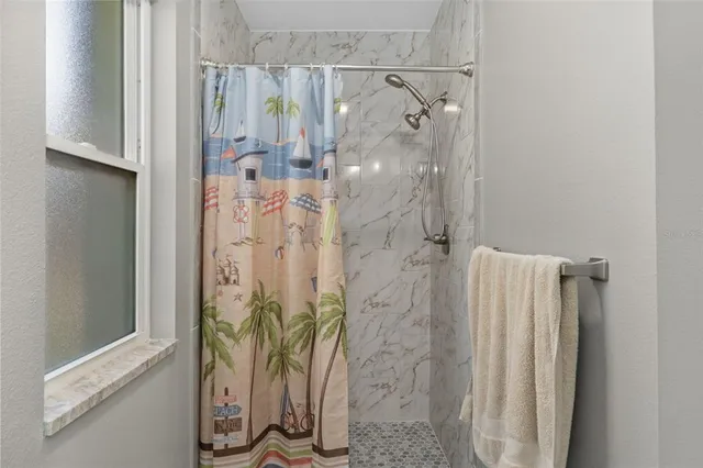 a bathroom with a shower