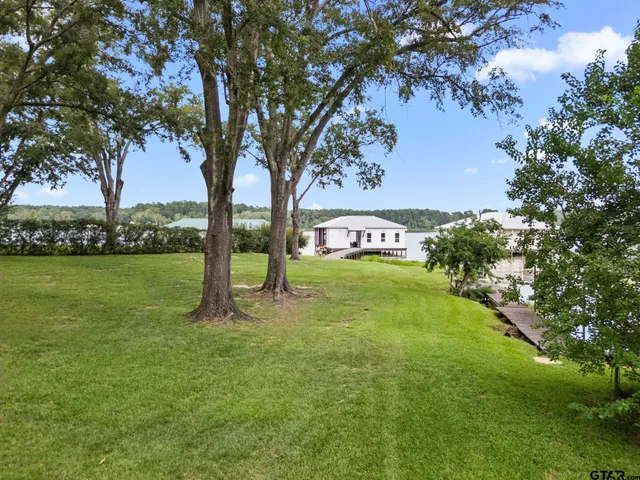 a view of outdoor space with garden and trees