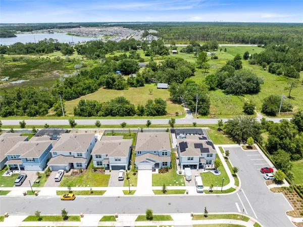 an aerial view of multiple house