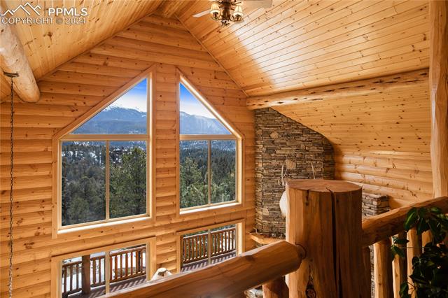 156 Paradiso Road Divide, CO 80814 - Photo 21 of 45 Loft overlooking Pikes Peak, 24 ft. vaulted ceiling.