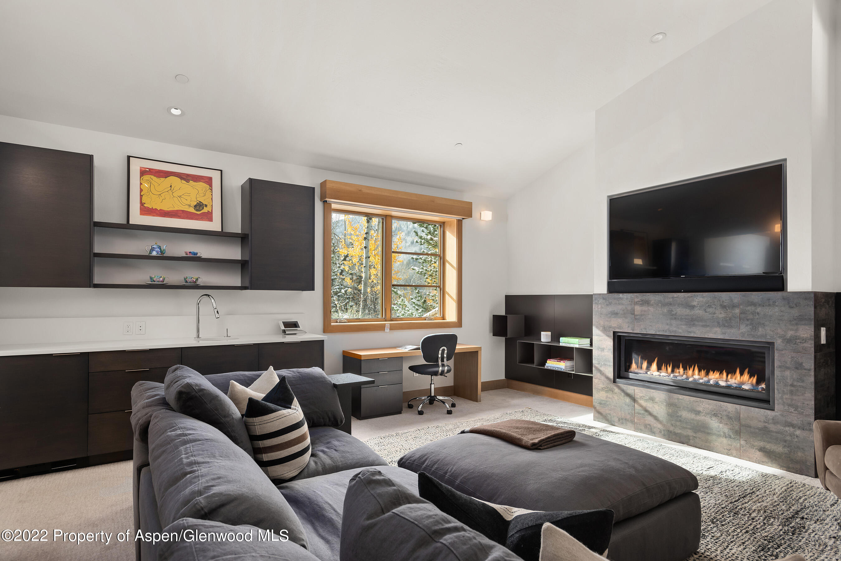 136 Northway Drive Aspen, CO 81611 - Photo 16 of 31 a living room with furniture and a flat screen tv