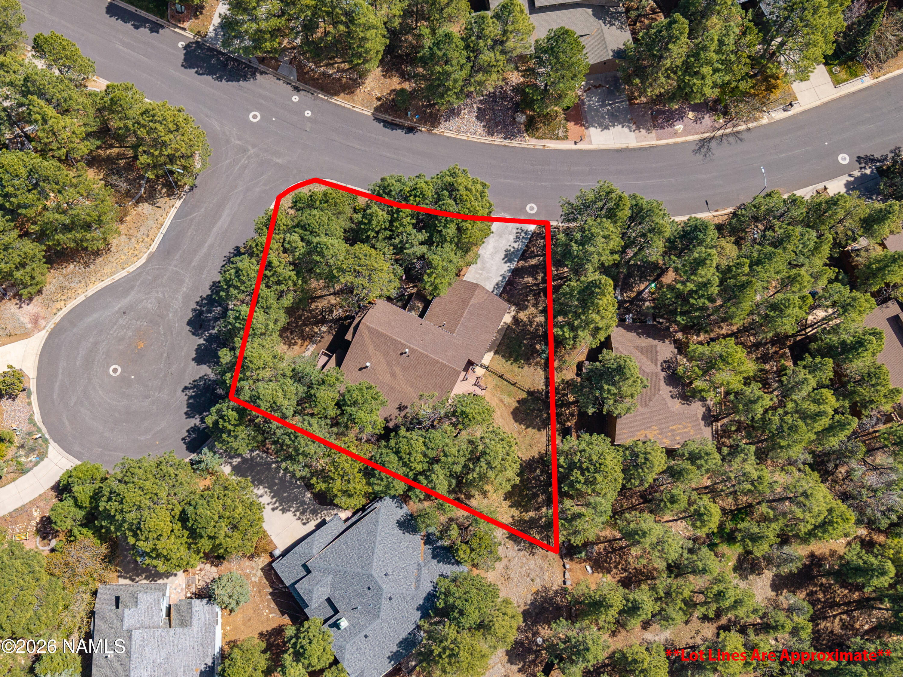 2063 North Rain Tree Road Flagstaff, AZ 86004 - Photo 31 of 36 lot lines aerial View